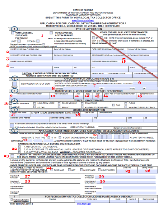 fl dmv duplicate title