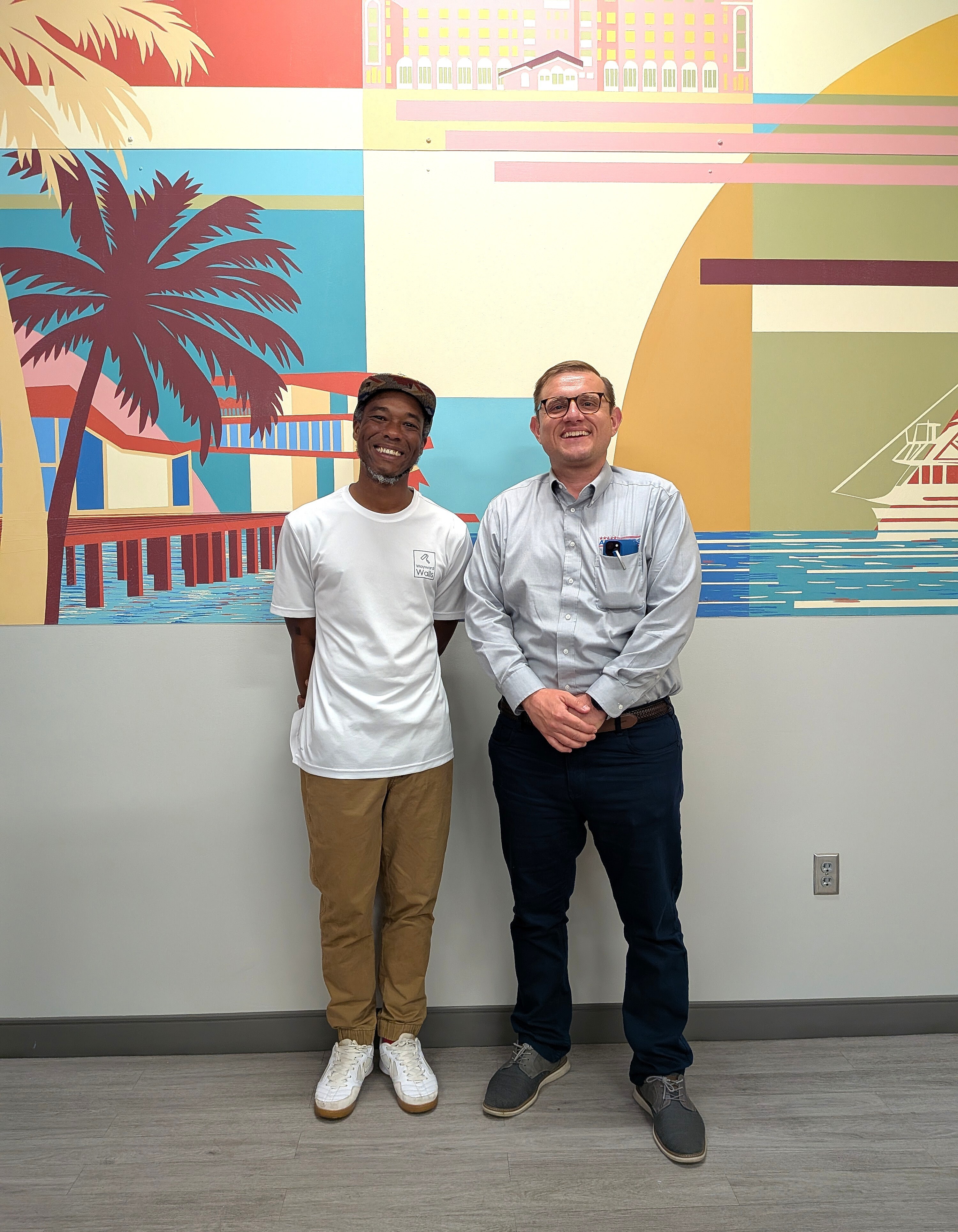 Mural Artist Jason Harvin and Tax Collector Adam Ross